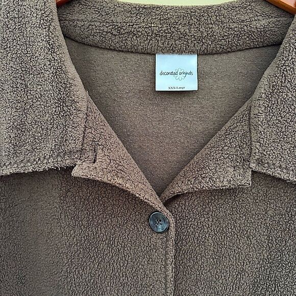 Decorated Originals size XXX-Large brown button up light jacket - Picture 3 of 6